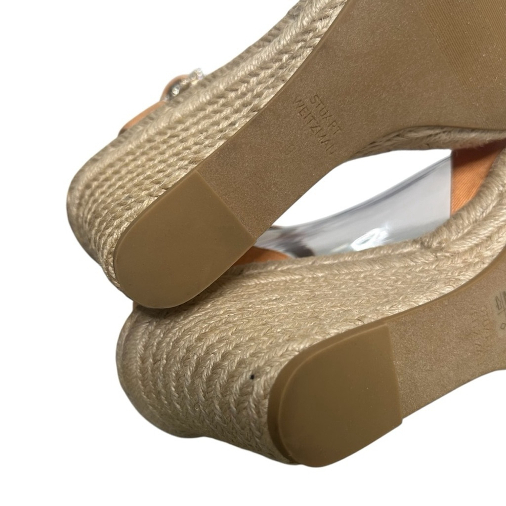 Stuart Weitzman Mango Orange Summer Jute Espadrille Wedge Sandal Women’s Size 9 - Picture 11 of 15